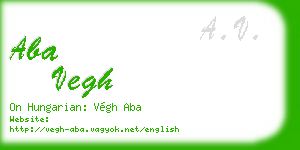 aba vegh business card